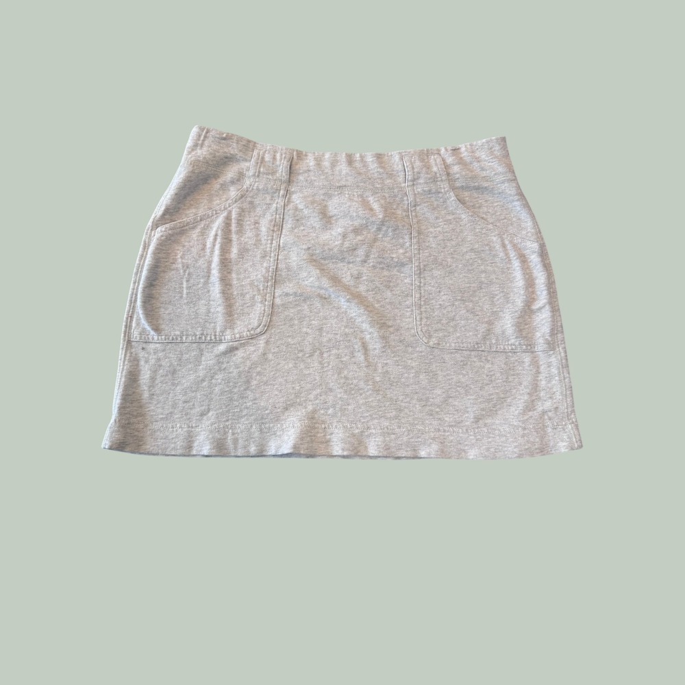 Ann Taylor LOFT Lounge Skirt M Grey French Terry Patch Pockets